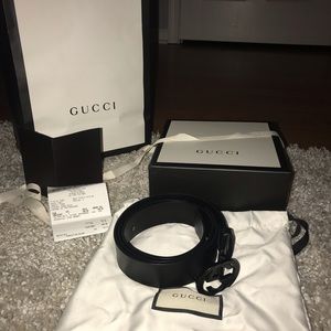 Men’s gucci belt [black on black] size:42